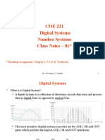 COE 221 Digital Systems Number Systems Class Notes - 01 : Reading Assignment: Chapter 1.1-1.8 of Textbook