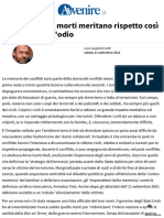 11 settembre. I morti meritano rispetto così si può ridurre l'odio