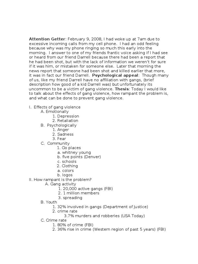 Persuasive speech outline image