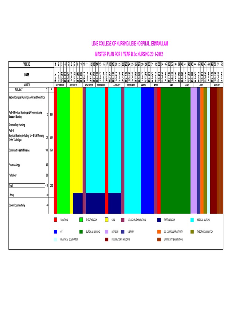 Second Year B.SC Nursing Master Plan | PDF | Nursing | Clinical Medicine
