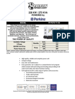 275 KVA Perkins Diesel Generator Set - Non EPA - 50Hz TP-P275-T1-50