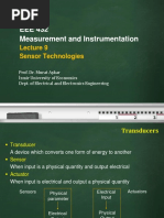 EEE 432 Measurement and Instrumentation: Sensor Technologies