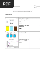 Activity 3 Properties of Liquids and IMF