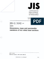 Japanese Industrial Standard Jis g3192 2008 Hot Rolled Sections