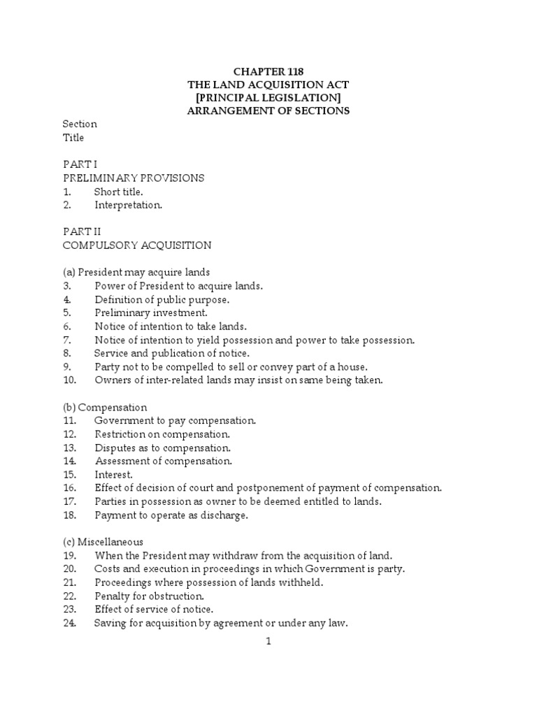 Land Acquisition Act Overview | PDF | Eminent Domain | Easement