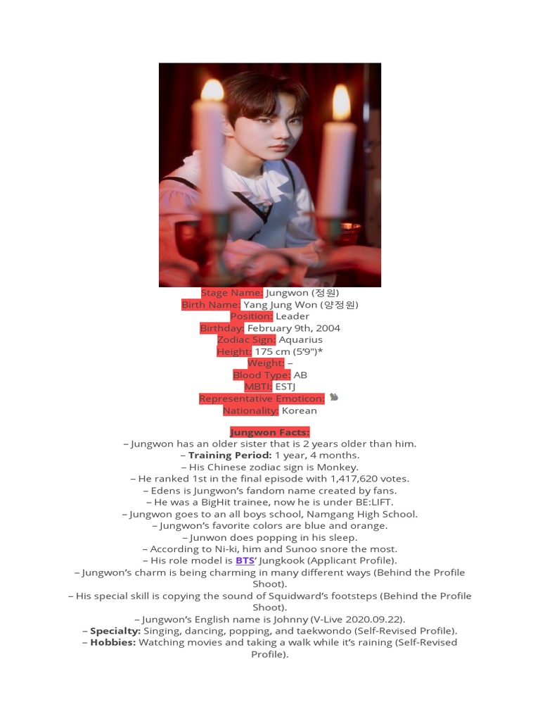 ENHYPEN Member Profiles | PDF | Language Arts & Discipline