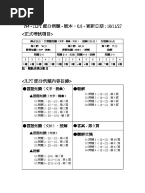 N4 JLPT 101127 | PDF