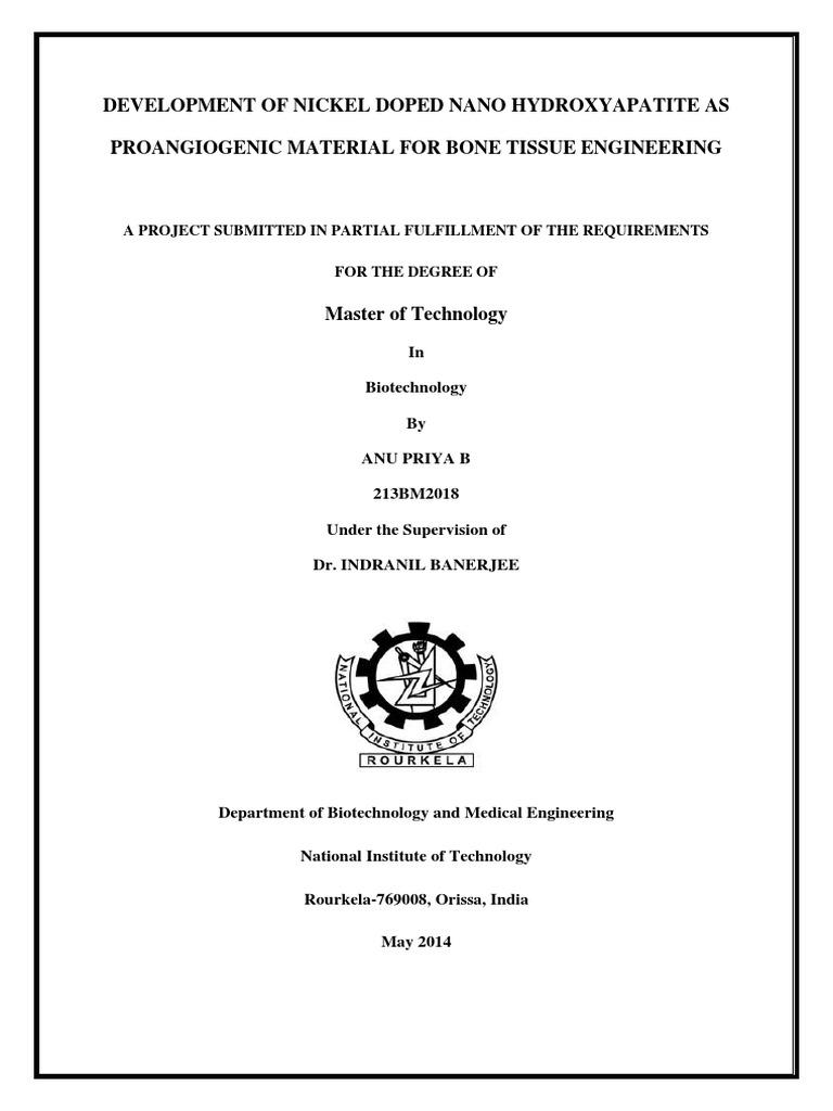 Nickel-Doped Hydroxyapatite for Bone Engineering | PDF | Bone | Tissue ...