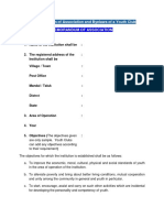 Sample Memorandum of Association and Byelaws of A Youth Club Memorandum of Association