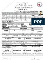 Quezon City University Scholar Profile Form: Youth Development Office