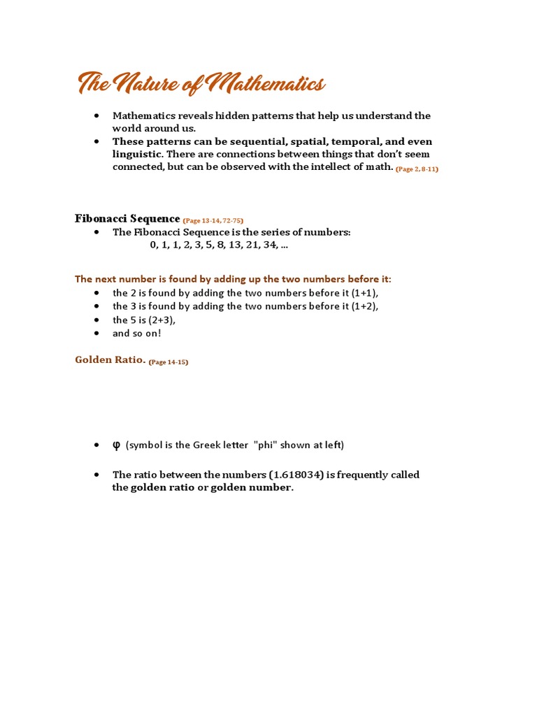 The Nature of Mathematics | PDF | Teaching Methods & Materials