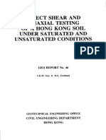 Direct Shear and Triaxal Testing of A Hong Kong Soil