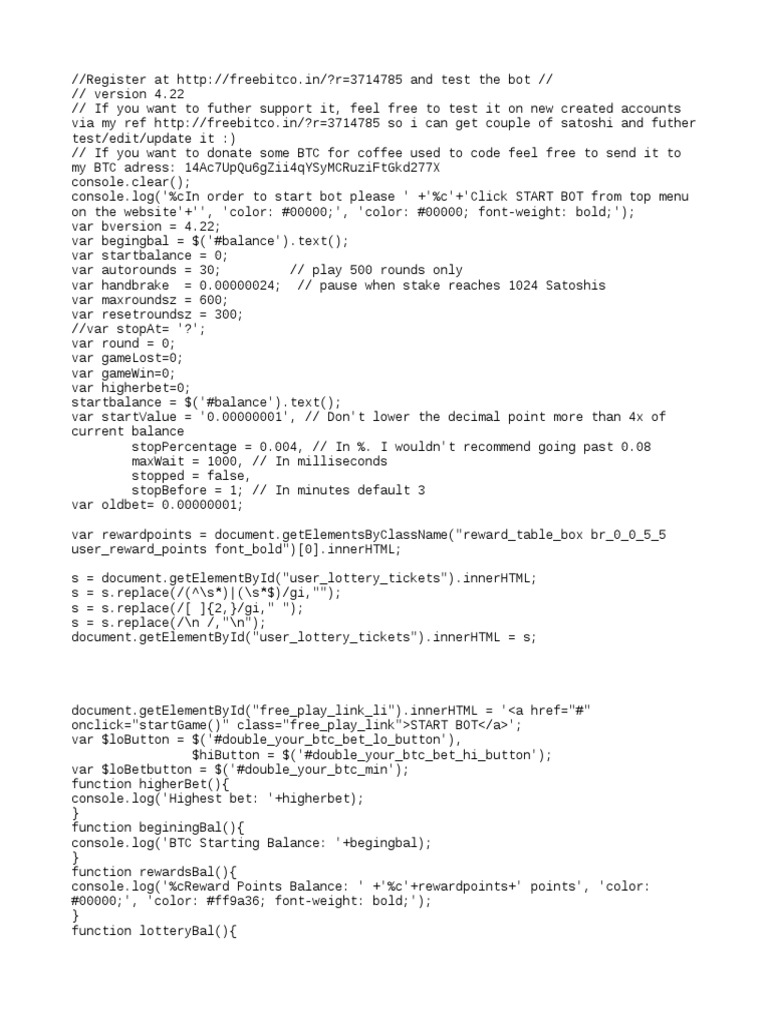 Freebitcoin 1000 Roll Script Free 2021 Updated Compress | PDF ...