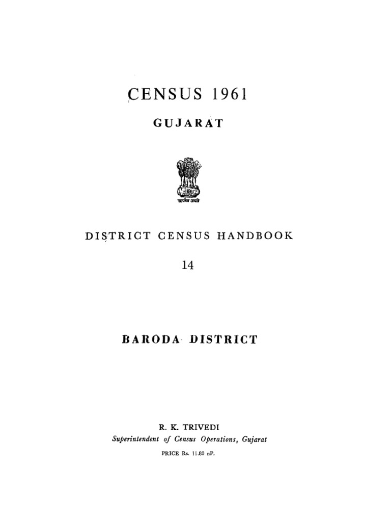 1961 BARoda Census PDF Census