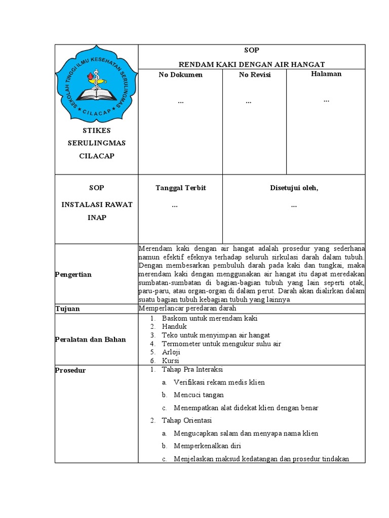 Sop Rendam Kaki | PDF
