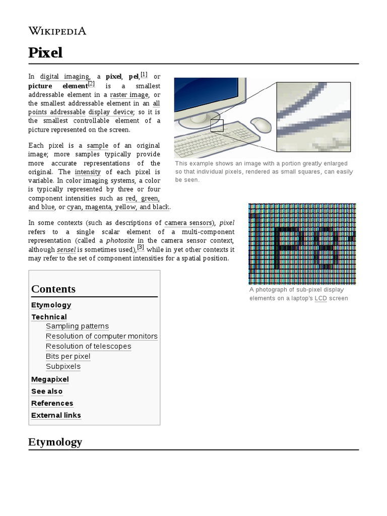 Pixel: Picture Element | PDF | Pixel | Imaging