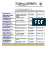 CACHAPERO ACADEME observation schedule