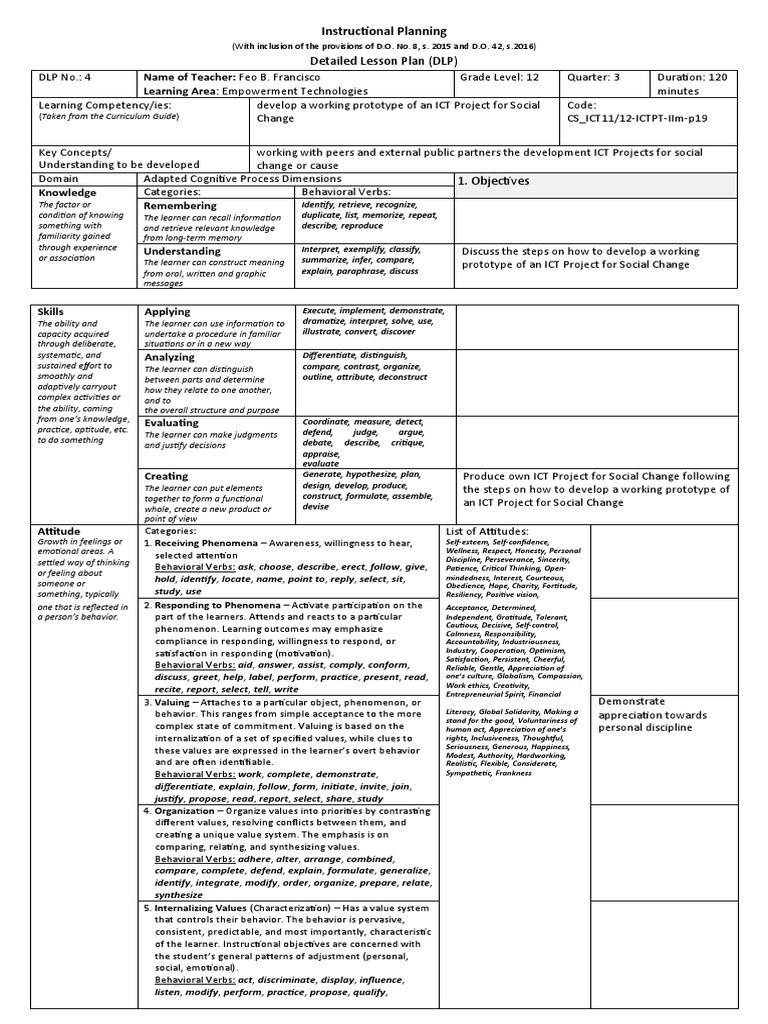 DLL Empowerment Technologies Quarter 1doc | PDF | Educational ...