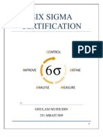Six Sigma Certification: Ghulam Muhiudin 351-MBAIT/S09