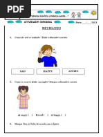 Atividade de Inglês Do 2º Ano (School Objects and Colors) | PDF | Casa ...