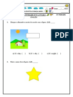 Avaliação de Inglês 1 Ano 3 Unidade