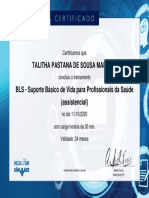 Certificado BLS Profissionais Saúde