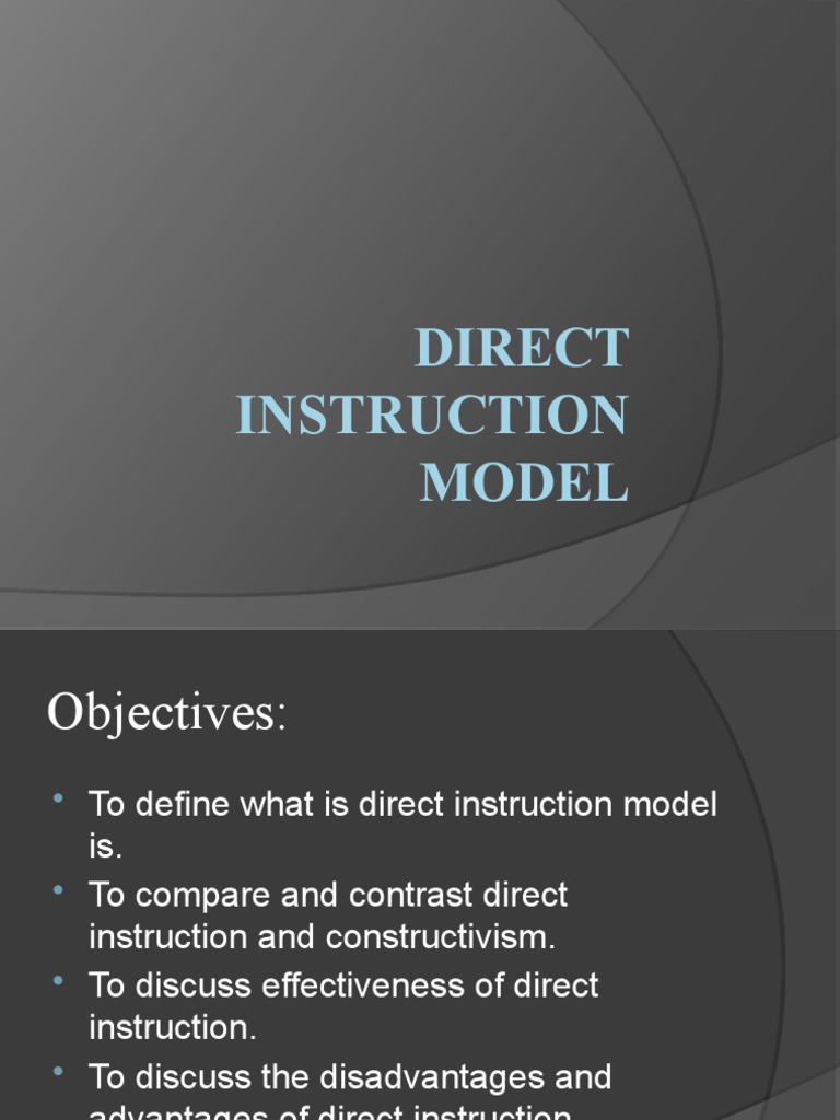 Direct Instruction Model PDF