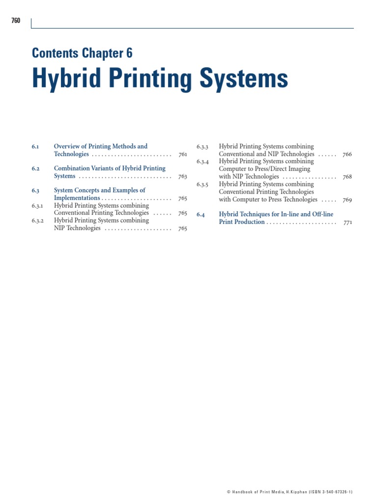 Hybrid Printing Systems: Contents Chapter 6 | PDF | Printing | Printmaking