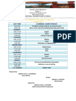 Class Schedule For Grade-Ii Orange S/y 2021-2022: Day/Time Learning Competencies