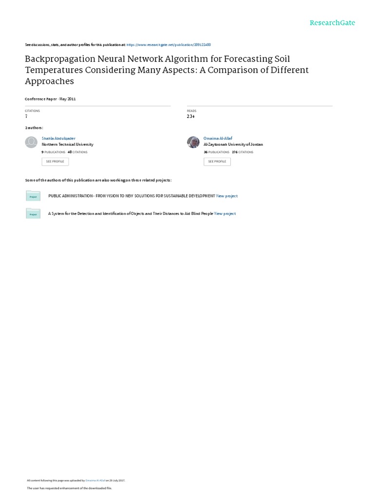 Backpropagation Neural Network Algorithm For Forecasting Soil ...
