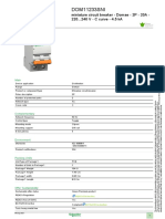 Miniature circuit breaker data sheet