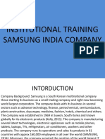 Institutional Training Samsung India Company