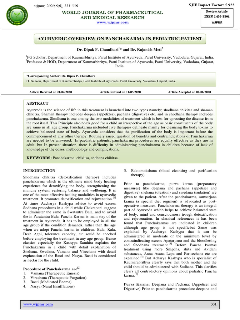 Article 1593160469 PDF Ayurveda Pediatrics