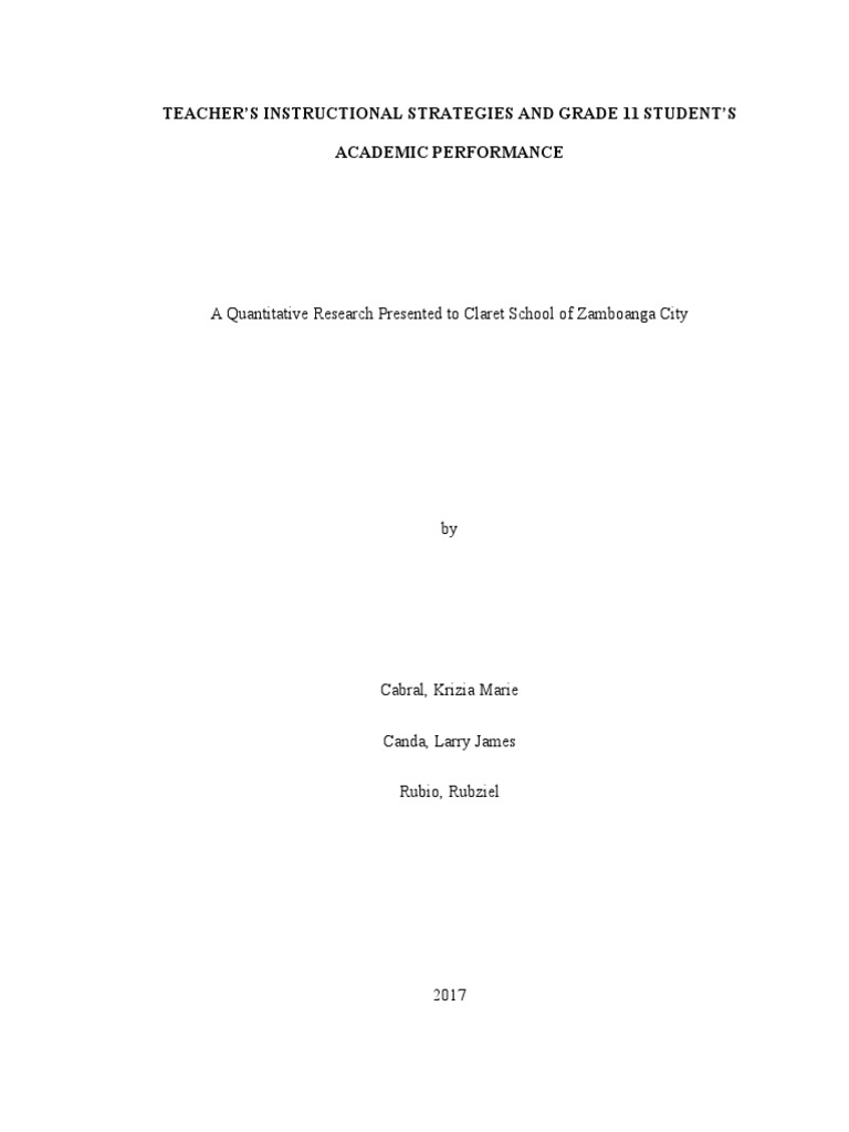 Teaching Strategies and Student Performance | PDF | Teachers | Survey ...