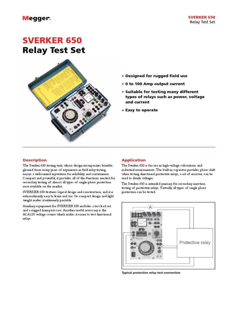 Relay Test Set: Sverker 650 | PDF | Relay | Mains Electricity
