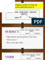 The General Structure of An English Sentence