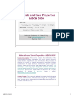 Materials and Their Properties MECH 3830: Lectures