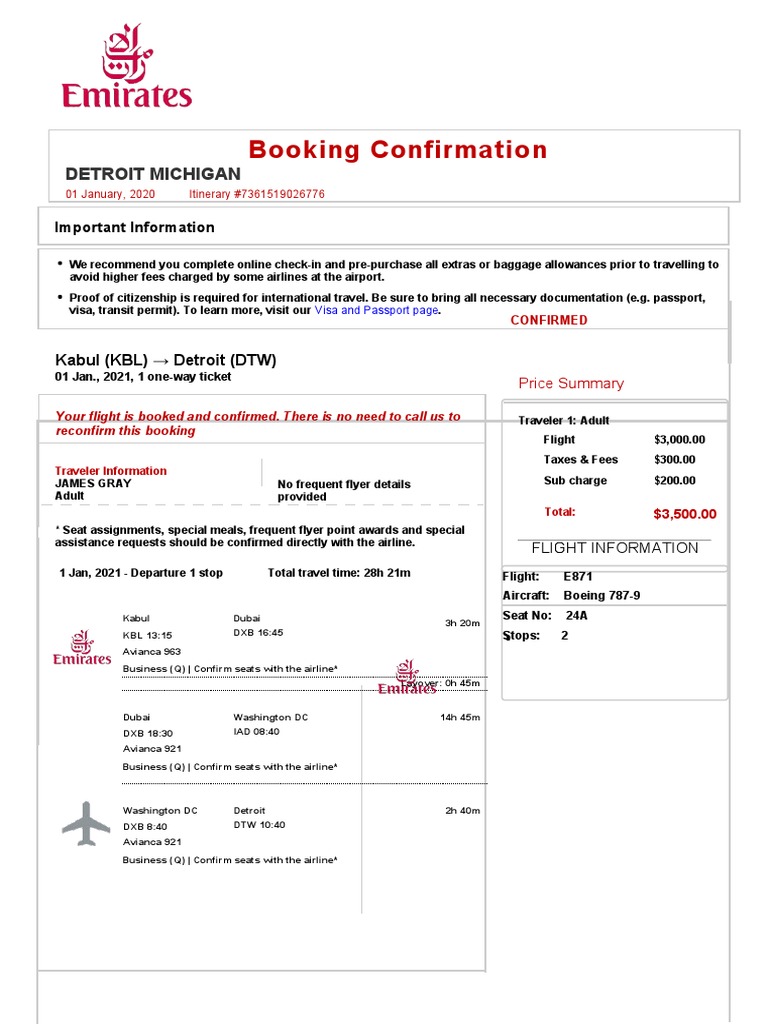 Flight Booking Confirmation Details | PDF | Fee | Airlines