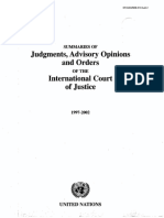 Summaries of Judgments, Advisory Opinions and Orders of The International Court of Justice (1997-2002)