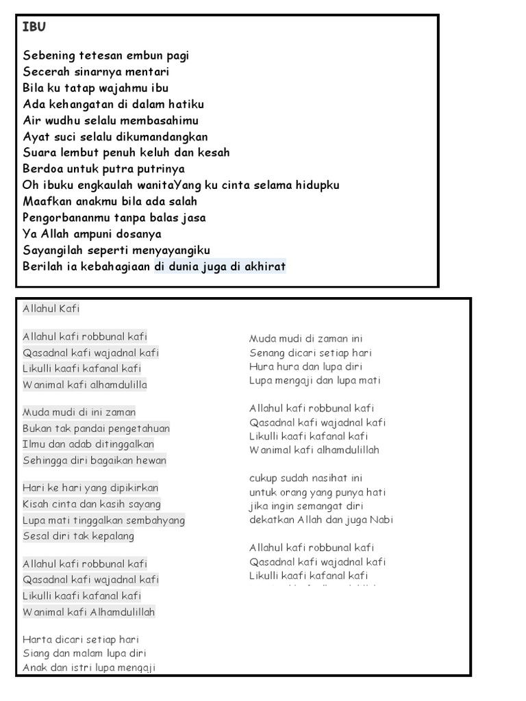 Lirik Lagu Muda Mudi dan Ibu | PDF | Agama & Spiritualitas | Puisi