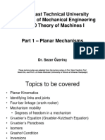 Middle East Technical University Department of Mechanical Engineering ME 310 Theory of Machines I - Planar Mechanisms