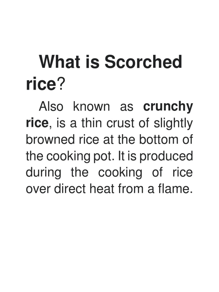 What Is Scorched Rice | PDF