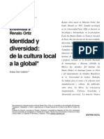 Identidad, Diversidad y La Cultura Local Según Ortiz