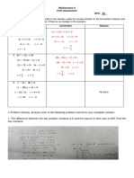 Mathematics 9 First Assessment HPS: - 25