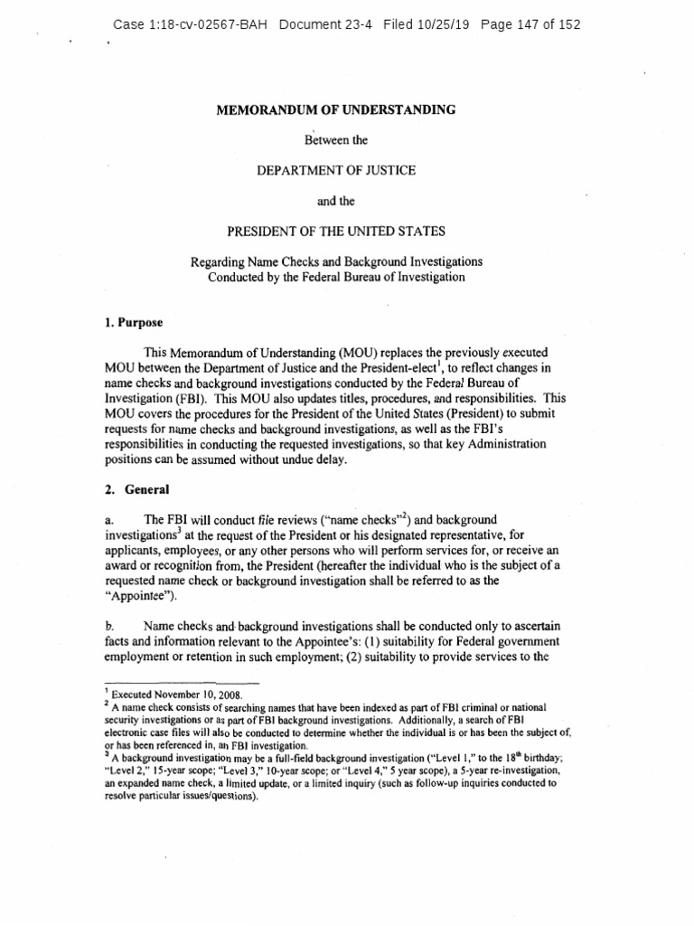 Memorandum of Understanding | PDF | Background Check | Security Clearance