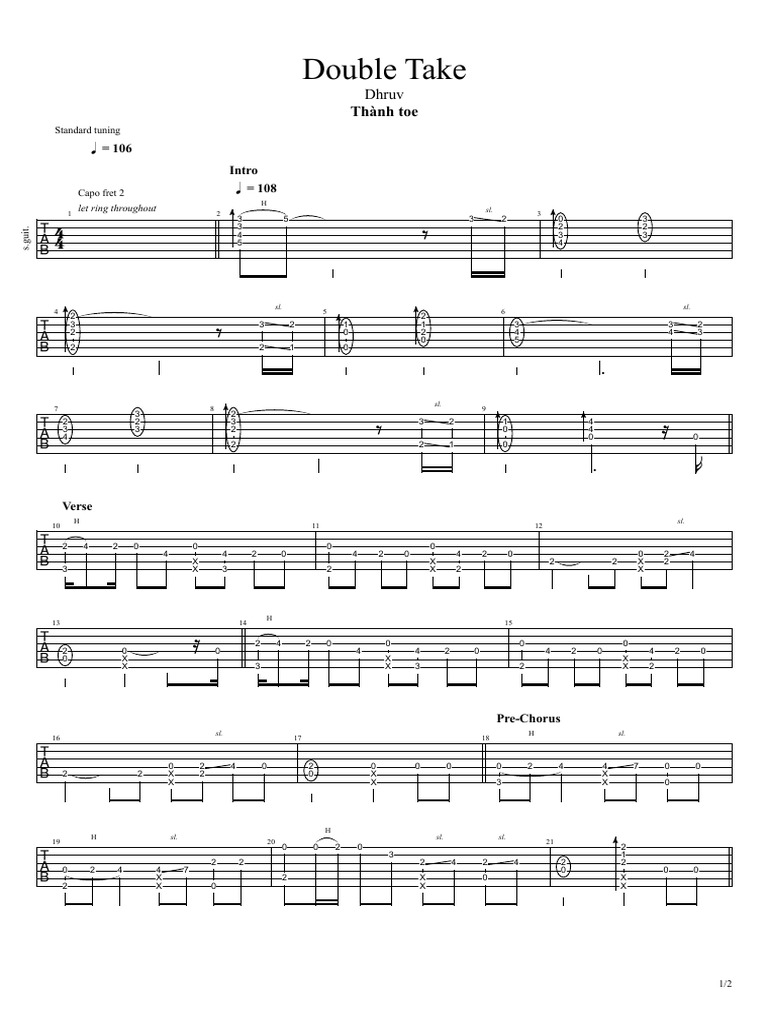 Double Take Chords and Tabs | PDF | European Musical Instruments ...