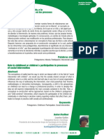 Protagonismo en La Infancia o La Participacion de Los Ninos en Los Procesos de Intervencion Social