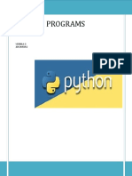 Python Programs: Assignment 1