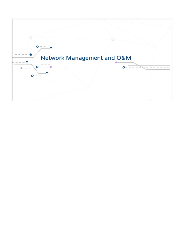 Network Management and O&M Overview | PDF | Computer Network ...