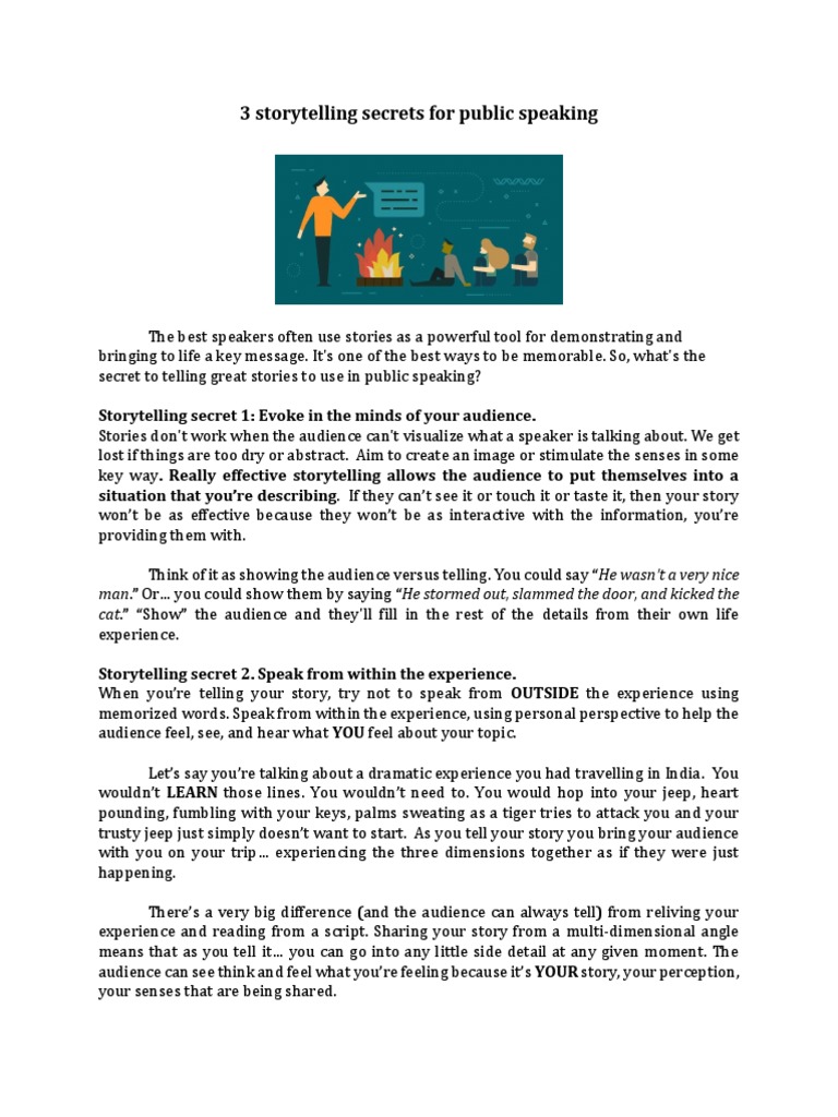 Master Storytelling for Public Speaking | PDF | Storytelling ...